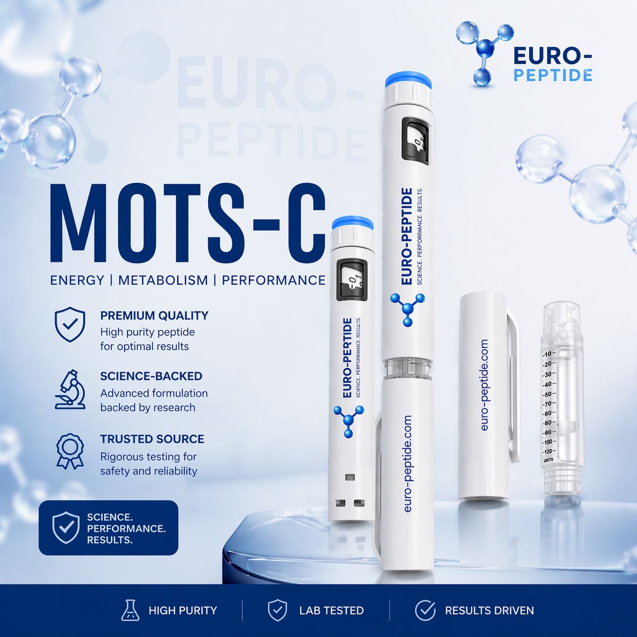 MOTS-C 60mg / 3mL Prefilled Pen | Advanced Mitochondrial Peptide for Energy, Metabolism & Longevity