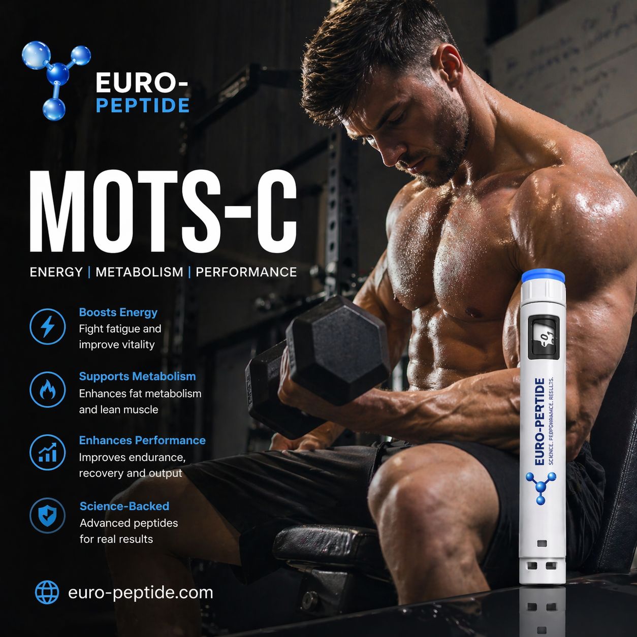 MOTS-C 60mg / 3mL Prefilled Pen | Advanced Mitochondrial Peptide for Energy, Metabolism & Longevity